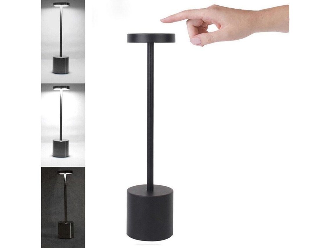 Lámpara De Mesa Led Táctil Recargable Por Usb, Regulable E Inalámbrica Bjkblack