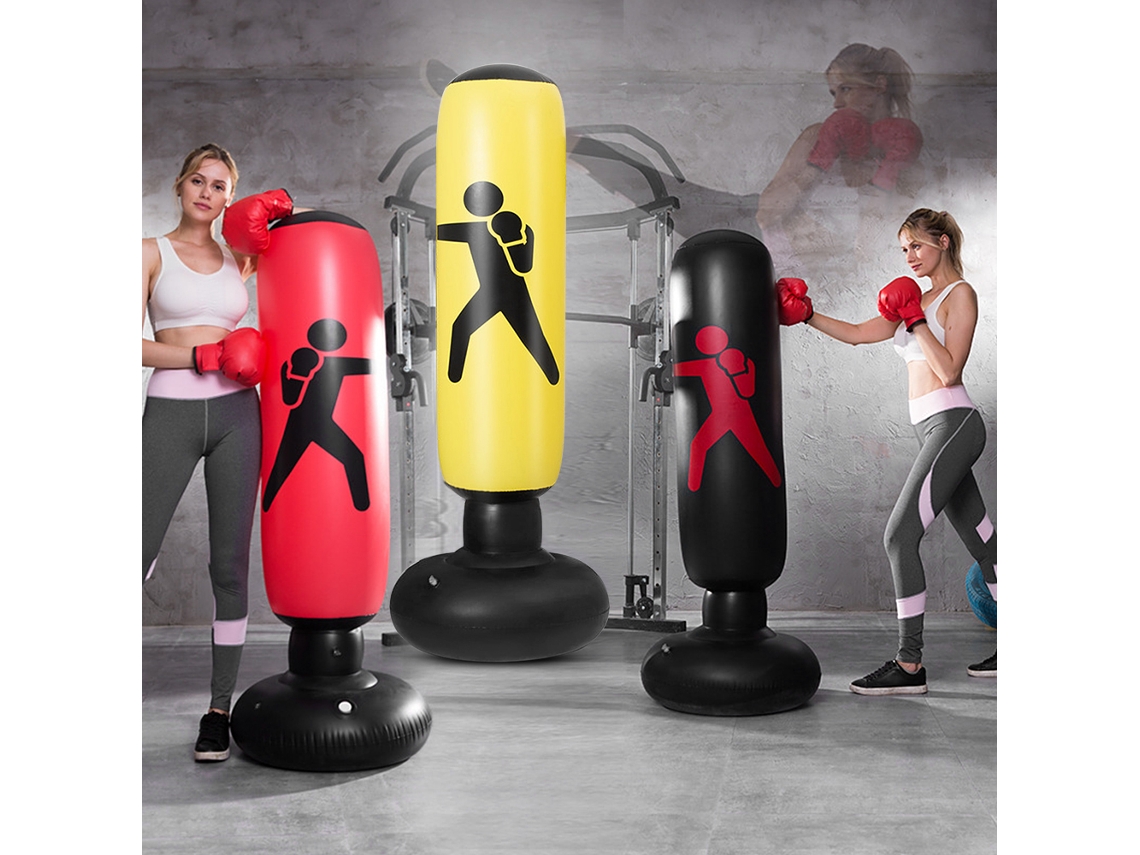 Saco De Boxeo Inflable De Pvc De 1,6 Metros (5,2 Pies) Para Entrenamiento Físico Y Boxeo De Precisión Con Base Estable.