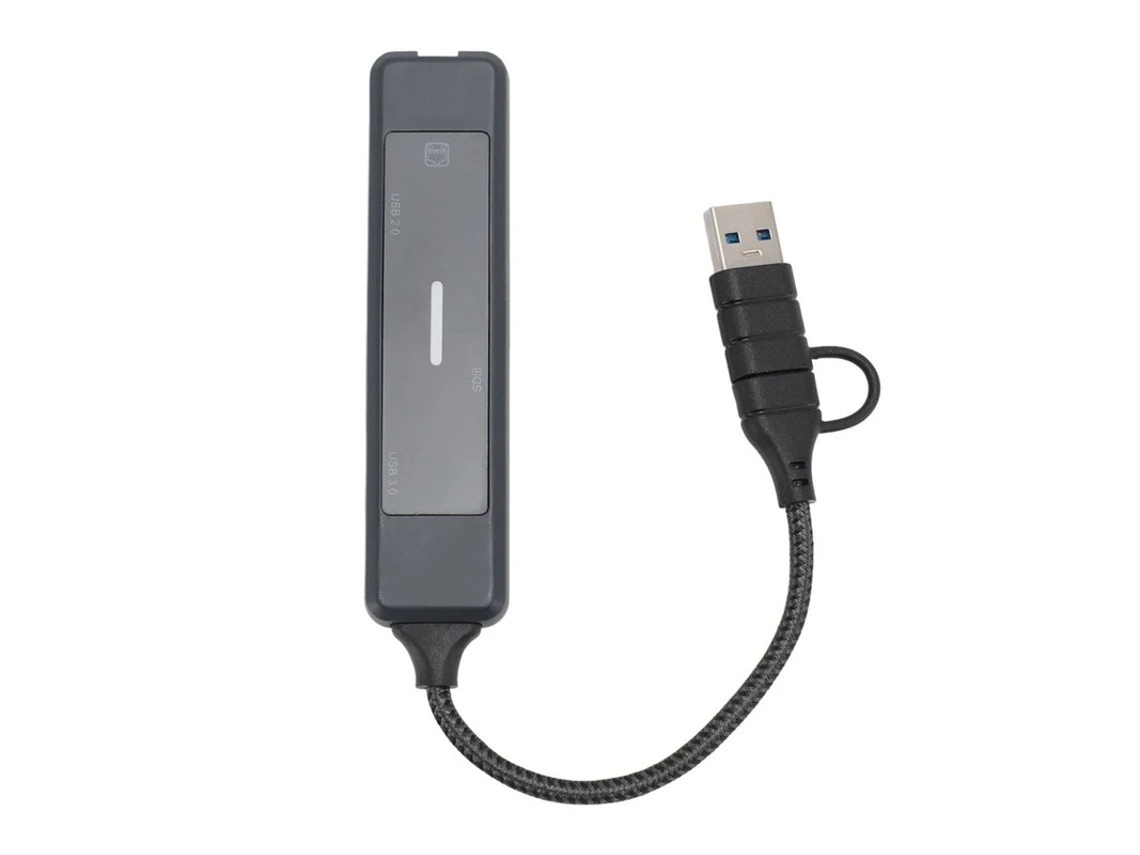 Adaptador concentrador USB 2.0 5 en 1 multipuerto para teléfonos móviles (negro) Bestvite