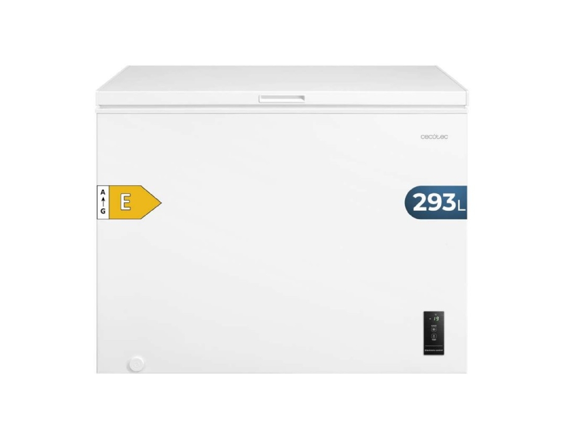 Cecotec Congelador Horizontal 293l Bolero Coolmarket Chest 293p White E. Cesta Con Asas, Control Electrónico Led, Ultracontact D-cool, Dual Function, Puerta Zerog (80º-30º), Fast Freezing, Compacto