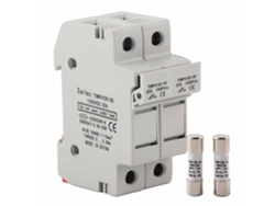 Base portafusibles bipolar para riel DIN, 1000 V CC, 15 A, control de distribución de energía