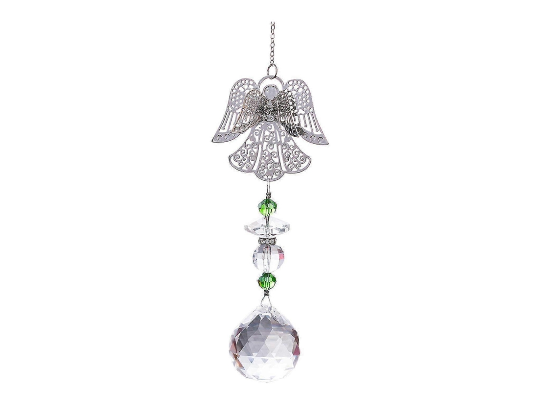 Colgante moderno de cristal con ángel y chakra para coche - Hermoso creador de arcoíris y decoración espiritual para energía positiva.