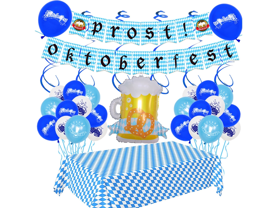 Dan26-conjunto De Decoraciones Con Globos Para Oktoberfest Fiesta Bavaria Banner Globos Colgantes Decoración Para Festival De Cerveza Bávaro