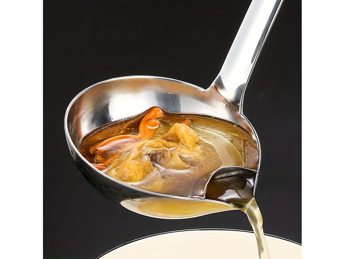 1 Separador De Aceite Y Agua De Acero Inoxidable | Utensilio De Cocina, Cucharón Para Sopa, Cuchara Perforada