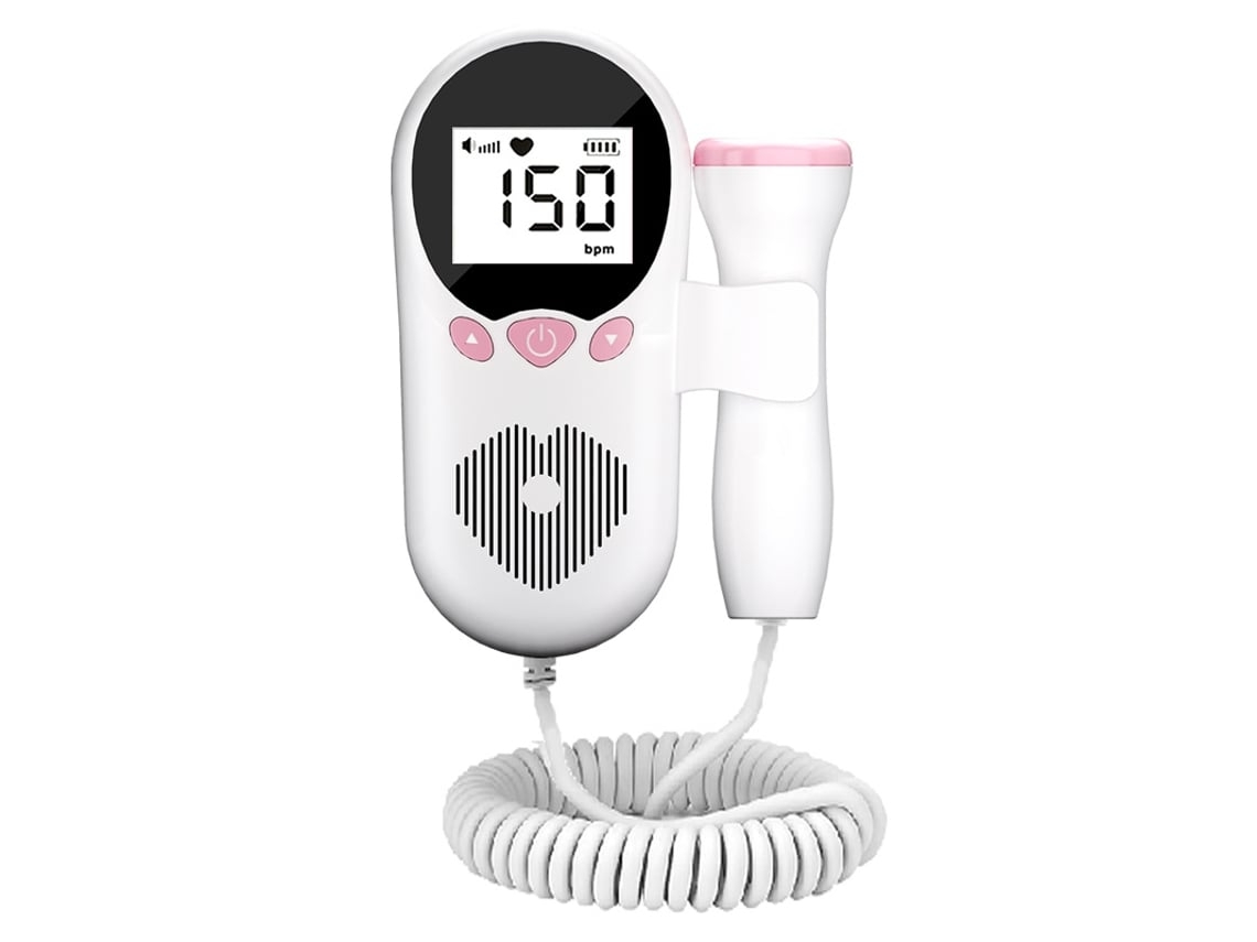 Monitor Fetal Digital Doppler Rosa, Monitor Fetal Con Pantalla Lcd, Atención Prenatal