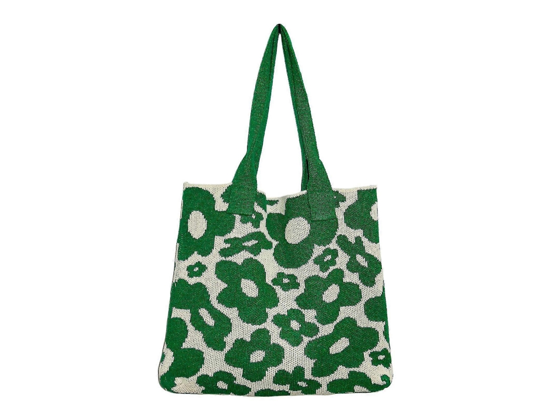 Bolso de mano Lalamoli de gran capacidad, bandolera de malla floral para salir, color verde claro