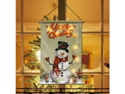 1 Guirnalda navideña decorativa con muñeco de nieve y luces LED, decoración de pared para jardín, paisaje navideño, bajo consumo de energía, moderno... STELASPLEN
