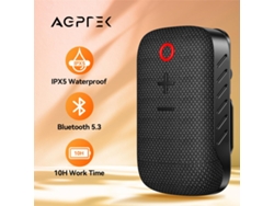 Altavoz Bluetooth portátil Agptek WS10 con clip magnético, 10 horas de reproducción, resistencia al agua IPX5, altavoz inalámbrico para viajes.