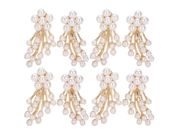 4 Pares Flor Pérolas Strass Diy Decoração Roupa Sapatos Bijuterias Acessórios 3x1.8cm