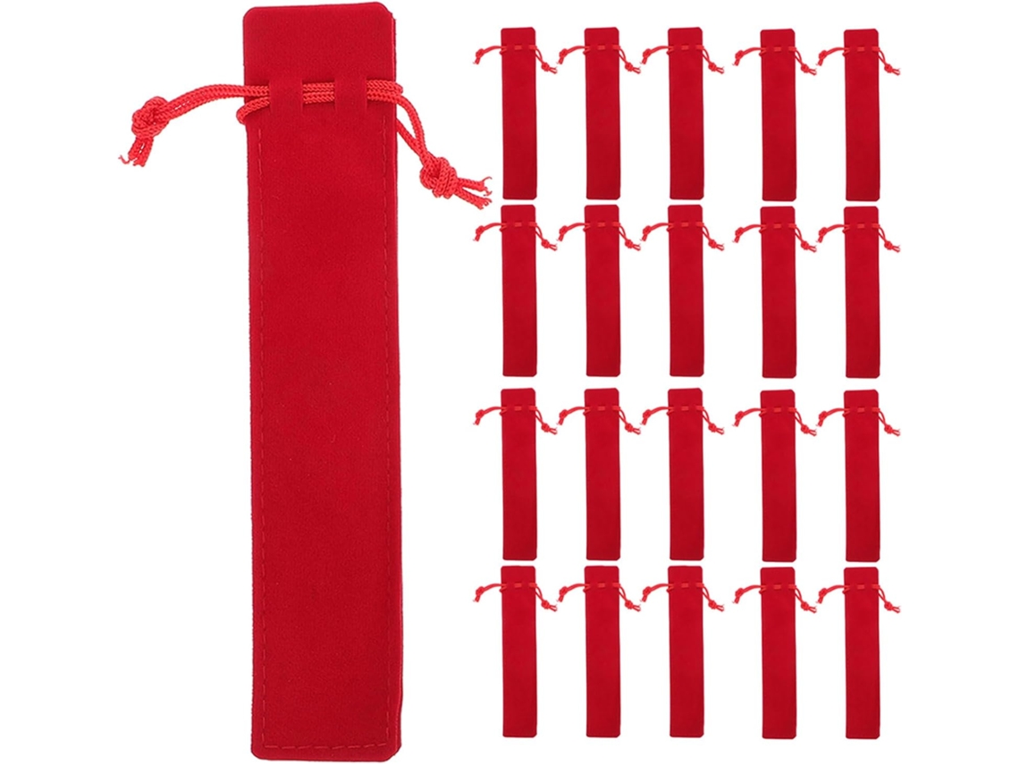 Besportble Amosfun De Felpa Roja Con Cordón Y Almacenamiento Para Plumas Estilográficas E Instrumentos De E...