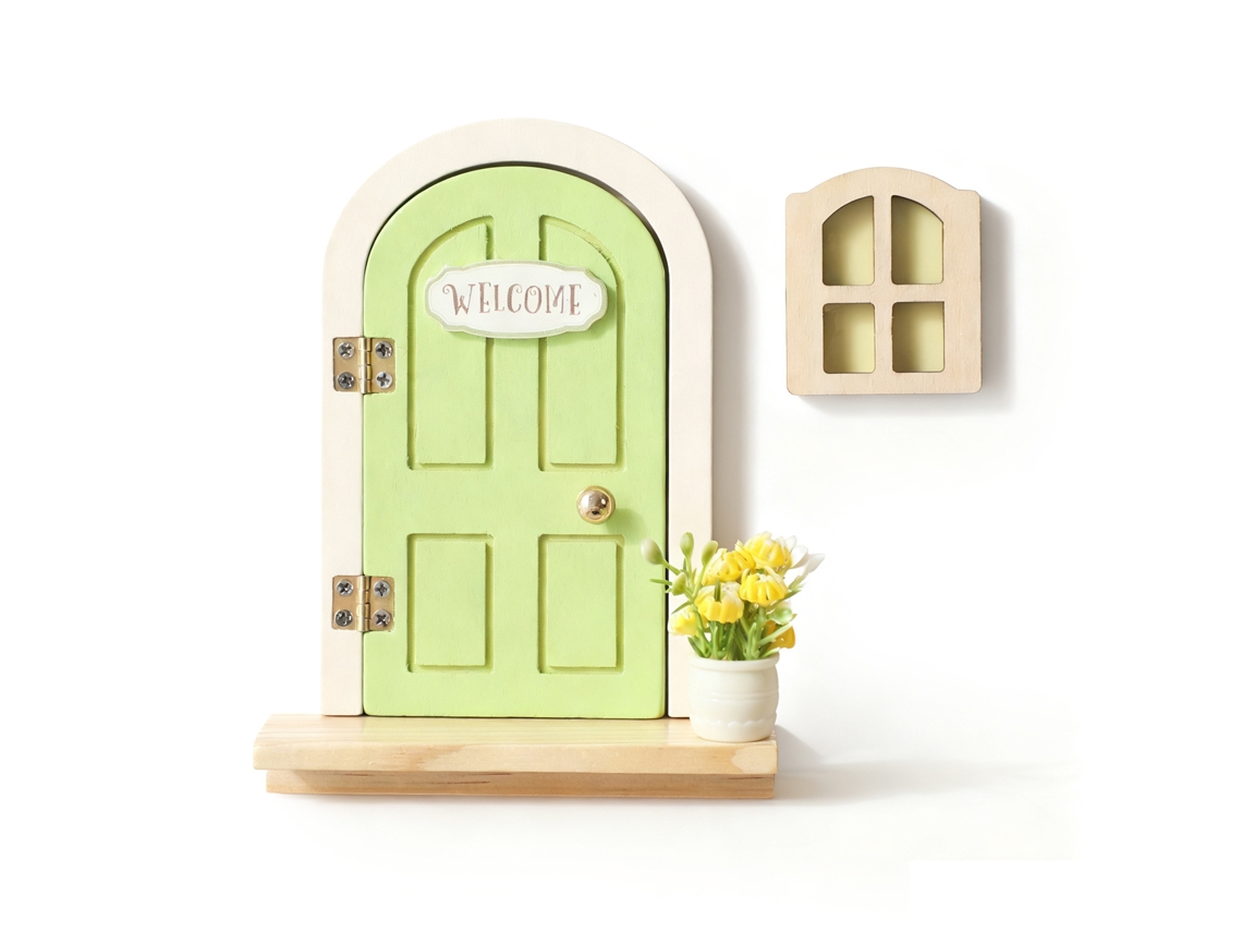 Puerta de elfo de madera con ventana abierta, Digitallab