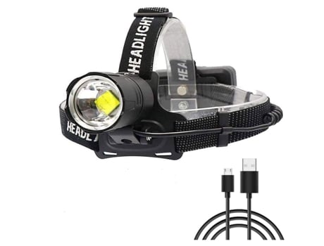 Linterna frontal 10000 lúmenes Xhp70 Linterna frontal superbrillante 3 modos Ipx4 Linterna frontal LED impermeable Recargable por USB Negro TURMIN