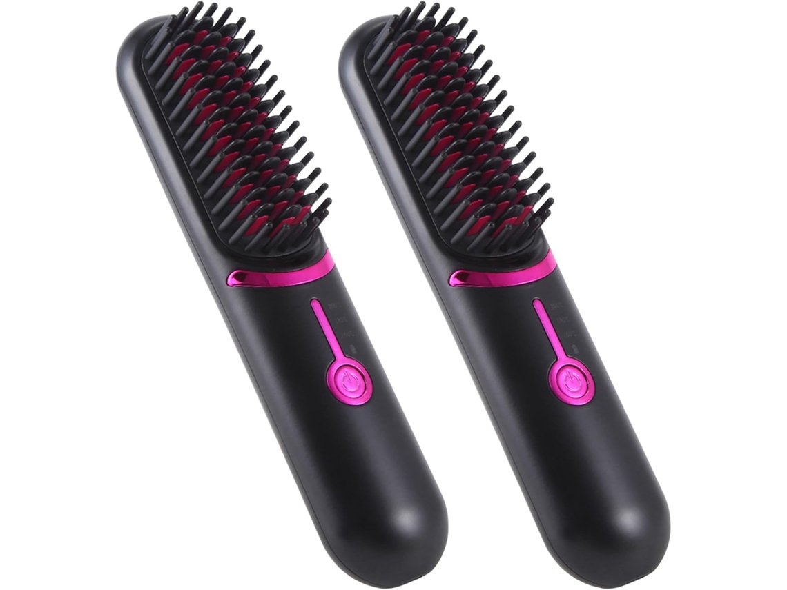 2 Cepillos Eléctricos Alisadores Para El Cabello Con Carga Inalámbrica, Peine Alisador Portátil.