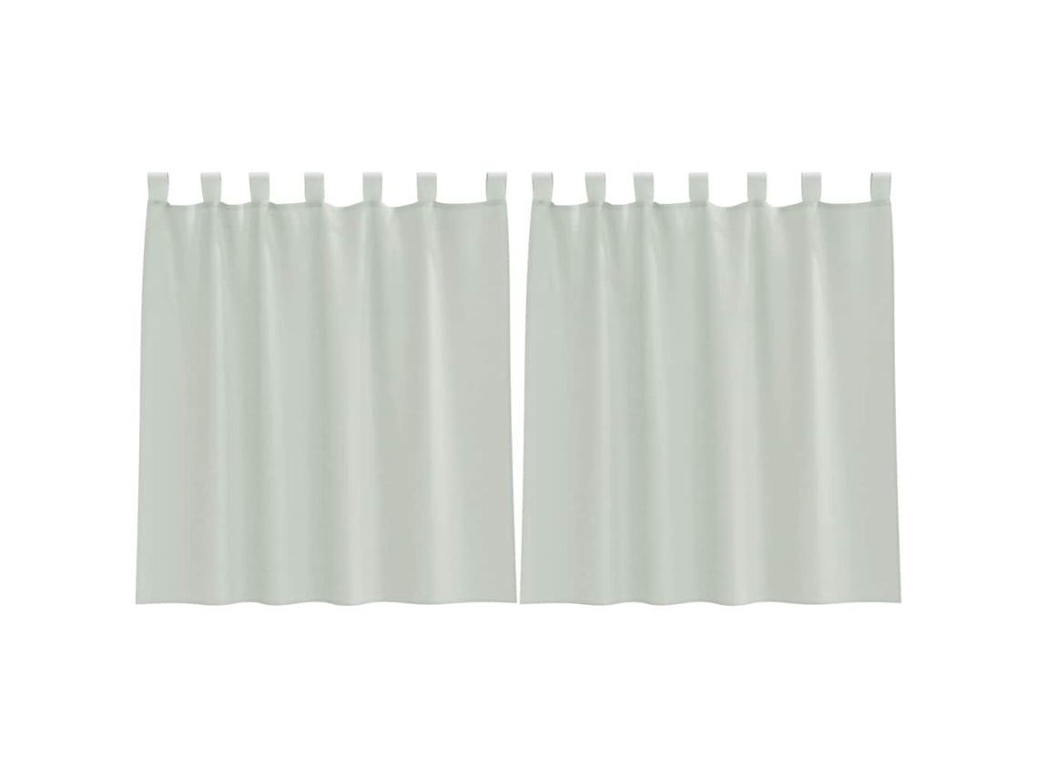 Maison Exclusive - Cortinas De Voile Con Trabillas, 2 Unidades, Gris Claro, 140x140 Cm