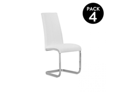 Pack 4 sillas de comedor Smile símil piel Blanco 44,9 x 100 x 38 cm