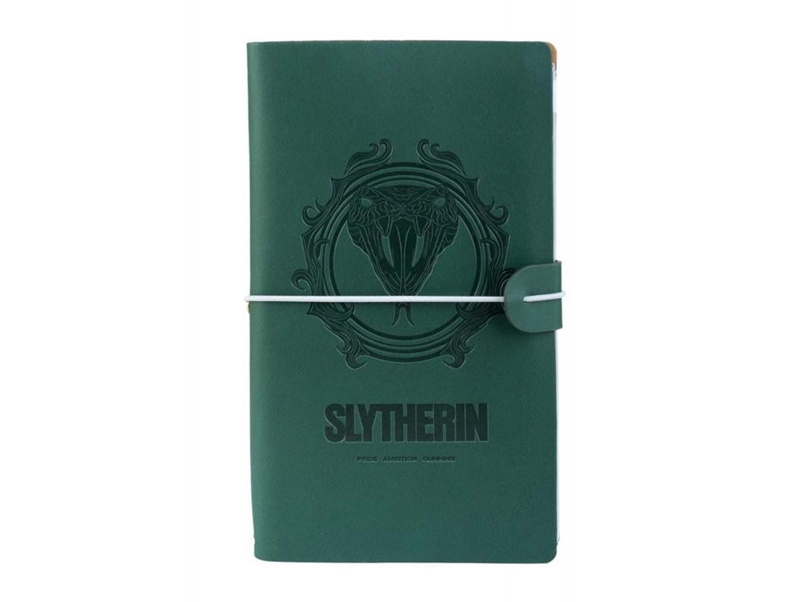 Cuaderno de viaje de la Casa Slytherin de Harry Potter (12 x 19,6 cm, con banda elástica verde)