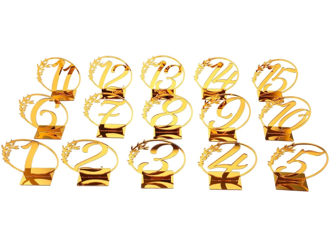 Juego De 15 Números De Mesa Numerados Para Bodas, Recepciones Y Decoraciones Para Banquetes.