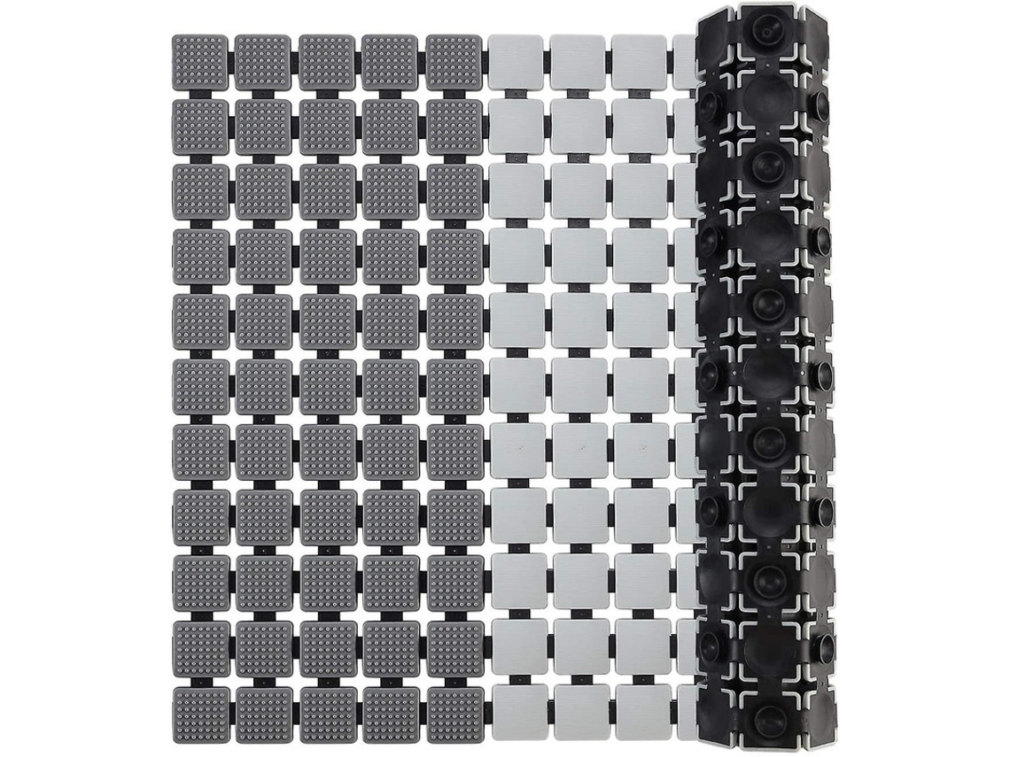 Alfombrilla antideslizante para baño, lavable, con ventosa y masajeador de pies.