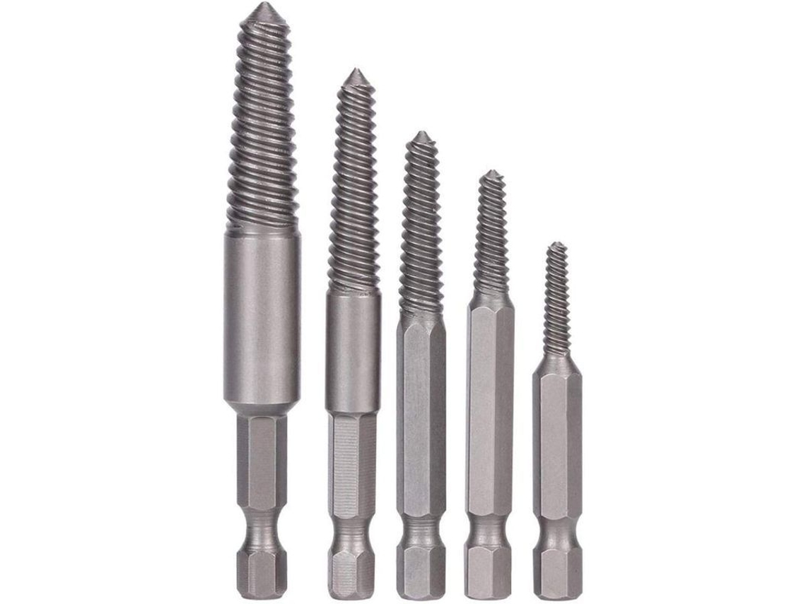 Herramienta para extraer tornillos rotos, 5 piezas, acero inoxidable | SIN MARCA