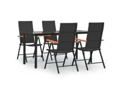 Maison Exclusive - Juego Comedor De Jardín 5 Piezas Ratán Sintético Negro Y Marrón