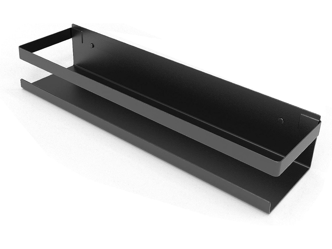 HYMNORA Estante para ducha en acero inox (30cm - negro mate)
