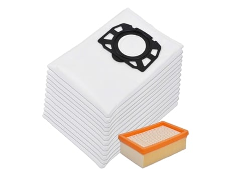 Bolsas de aspiradora Ad-12, 1 filtro plisado plano para aspiradora multiusos en seco y húmedo Karcher Wd4, Wd5 y Wd6