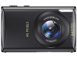 Cámara digital, cámara compacta de vlogging 4K para principiantes, enfoque automático con zoom digital de 64MP 18x(negro) CHRONUS