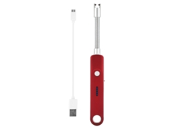 VVJIJILLY Isqueiro elétrico de arco recarregável USB à prova de vento para churrasco, camping e culinária (vermelho)