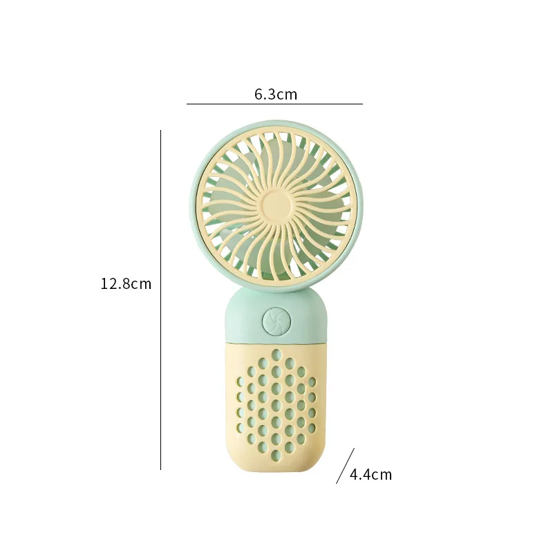 Mini Ventilador De Mano (verde), Portátil, Silencioso, Recargable, Para Exteriores.