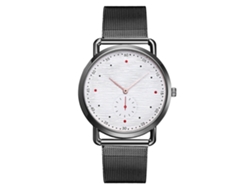 Reloj De Pulsera De Cuarzo Sencillo Para Mujer Con Esfera Redonda Y Correa Ajustable De Aleación, En Blanco Y Negro.