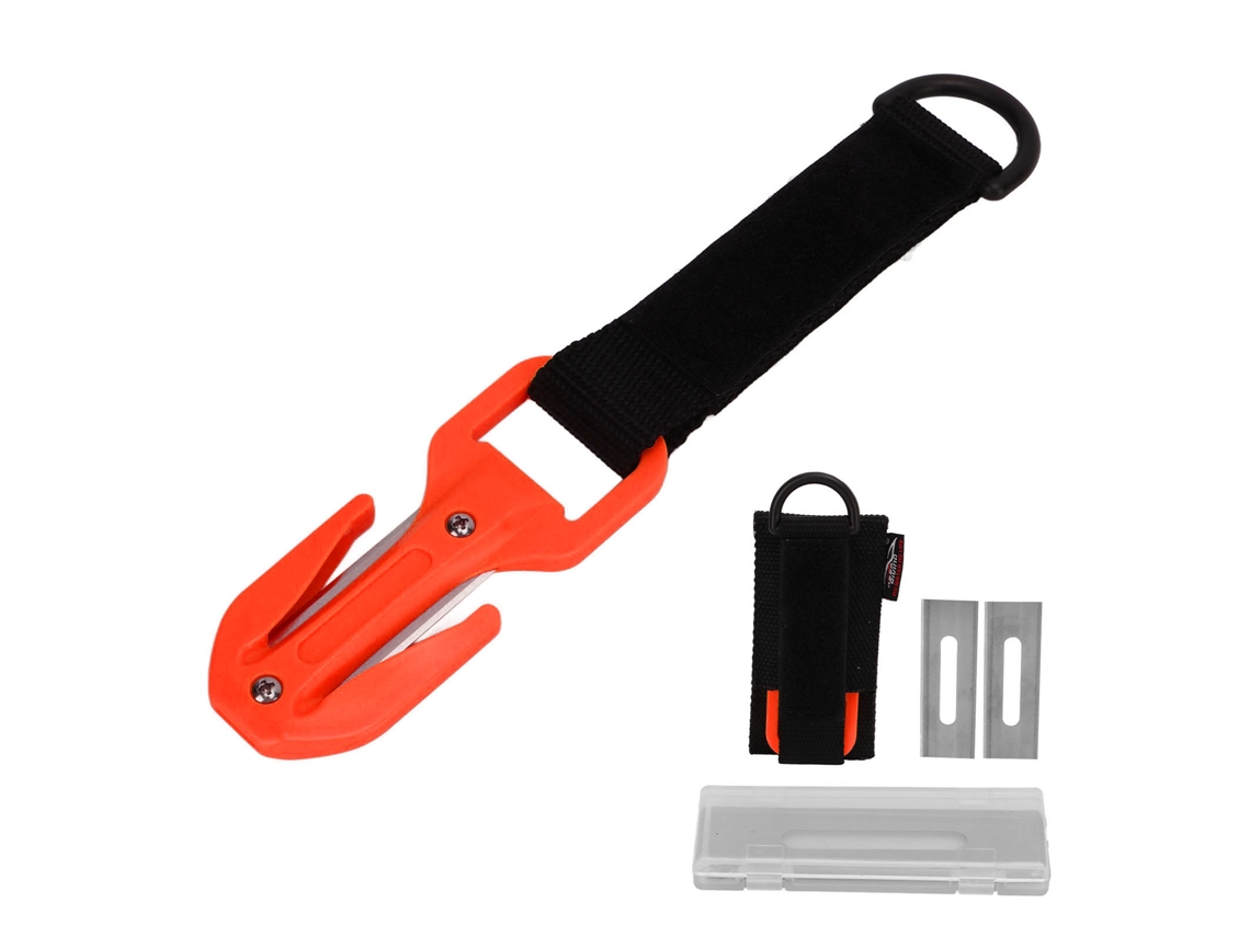 Cortacabos De Buceo De Doble Filo Con Cuchilla 420j2 Para Rescate Y Seguridad - Naranja