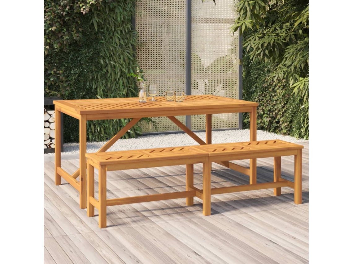 Lovely Home Banco de Jardín 150 Cm Madera de Acacia Maciza