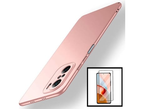 Kit Carcasa y Protector Cristal 5D Xiaomi Poco F3 PHONECARE SlimShield Rosa