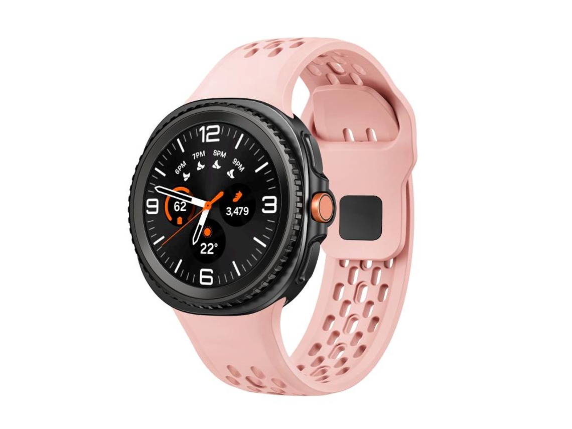 Correa para Samsung Galaxy Watch 8 / 8 Classic - Silicona negra con hebilla invertida de estilo clásico