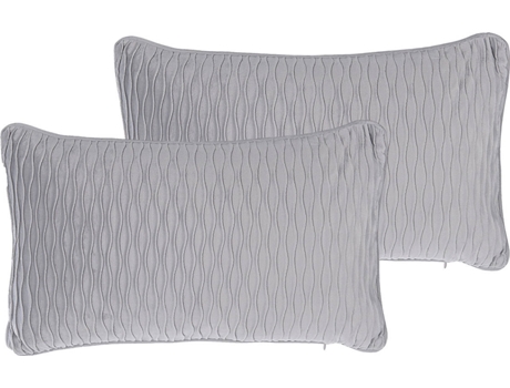 Conjunto de 2 cojines gris con relieve 30 x 50 cm BELIANI Motari