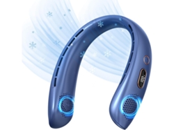 Ventilador de cuello portátil sin aspas, batería de 3000 mAh, recargable por USB, pantalla LED, refrigeración de 360°, 3 velocidades, Gusshious