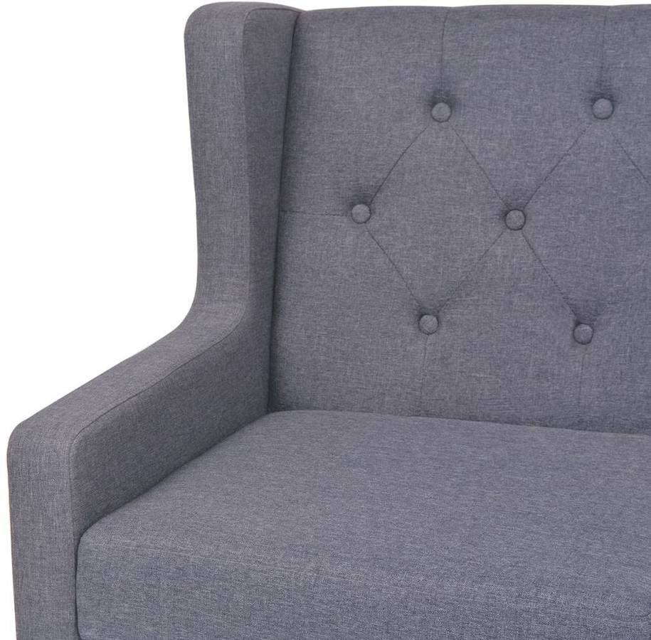 Vidaxl Sofá De 2 plazas tela gris asiento banco mueble mobiliario