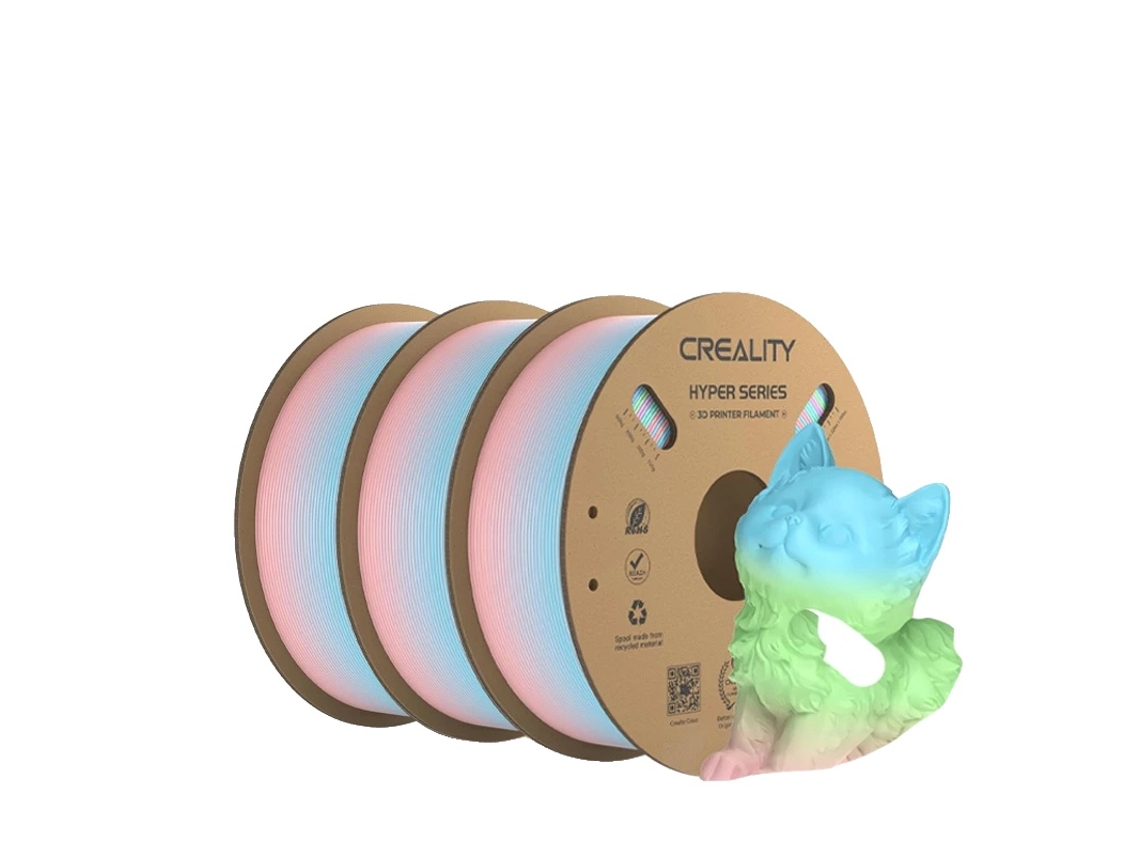 Filamento para impresora 3D, alta velocidad, degradado multicolor, Spring Lake 3 kg OEM