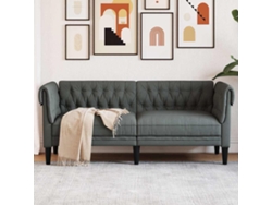 Sofá Chesterfield De 2 Plazas | Sofá De Salón | Sofá De Descanso Tela Gris Oscuro
