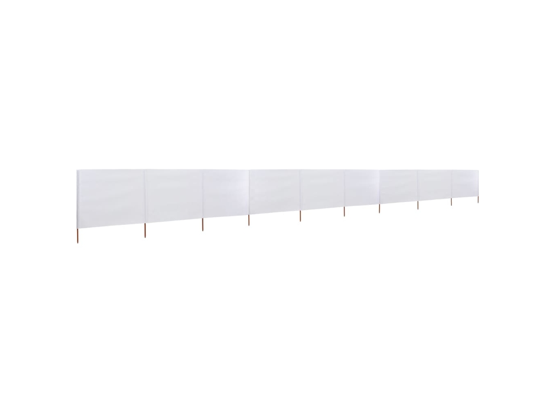 Mampara de 9 paneles de tela, 1200 x 160 cm, color arena y blanco, WSD295729, Adorável Casa