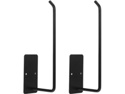 Juego 2 Percheros Acero Inoxidable Negro Gorras Béisbol Fácil Instalación Puerta Almacenamiento Elegante