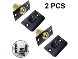 Pack 2 cierres bola negros ajustables acero inoxidable. Para puerta armario o balcón.