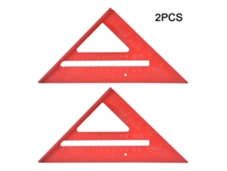 2 Reglas Triangulares De Aluminio De 7 Pulgadas, Ángulo Recto, Antioxidantes Con Protector, Color Rojo, Para Trabajar La Madera.