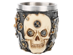 Set De Taza Y Cepillo De Afeitar De Acero Inoxidable Para Hombres Con Patrón Creativo Y Diseño Compacto