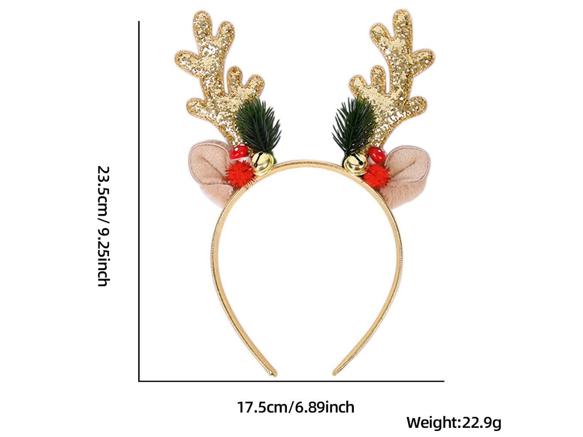 Diadema navideña con cuernos, accesorio navideño brillante, ideal para fiestas, cosplay y uso diario Aeuzwr (estilo 32)
