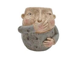 2026-escultura De Niño Tapando Nariz Decoración Baño Divertida Material Resina Gris