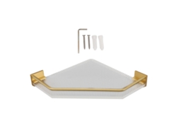 Estante de pared de acrílico dorado - No requiere taladro - Estante de esquina