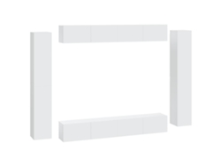 Maison Exclusive - Set De Muebles Para Tv 8 Piezas Madera Contrachapada Blanco