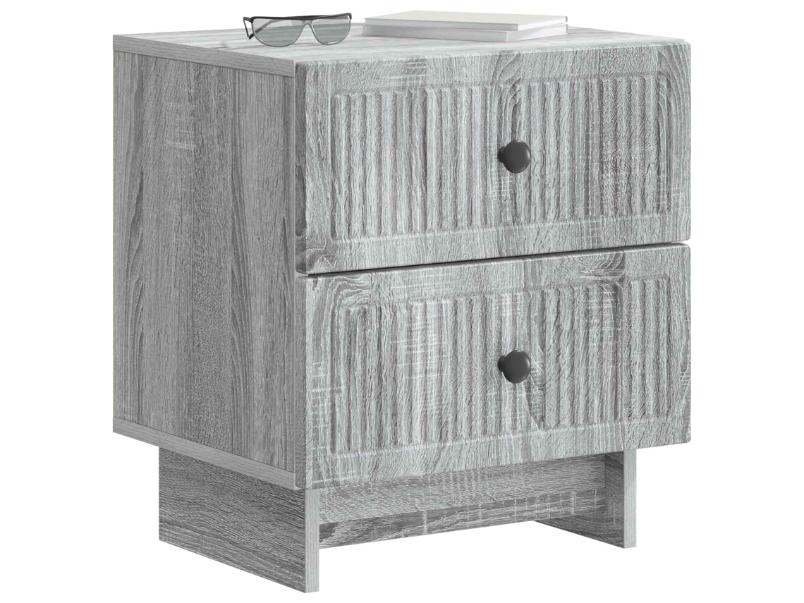Maison Exclusive - Armario De Noche 2 Pcs Gris Sonoma 43 X 34,5 X 47,5 Cm