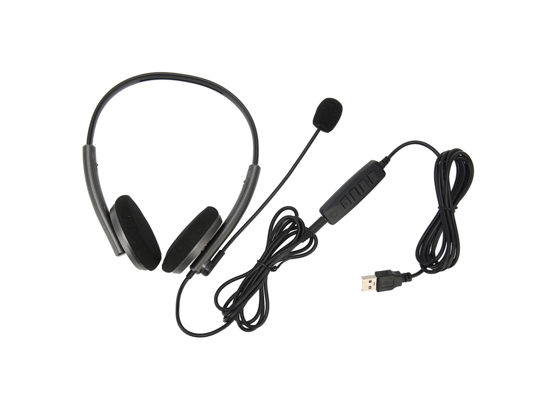Auriculares Para Centro De Llamadas Con Cancelación De Ruido Hd Y Protección Auditiva, Usb, Gris Espacial.